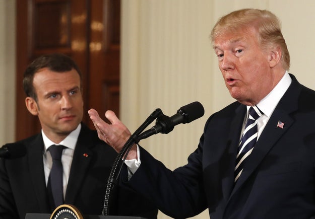 Later, at a joint press conference with Macron, Trump basically told his own nominee to be the next Secretary of Veterans Affairs that he should probably drop out of the running.