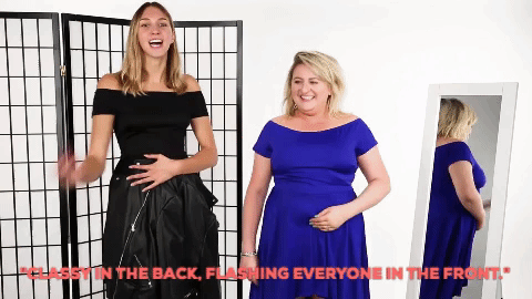 It doesn't always equate to being tall, or just proportions, like a looooong torso but short legs. Either way, uncomfortable rompers/jumpers (hello, camel toe!) and exposing dresses are two very real problems. Not to mention shirts????