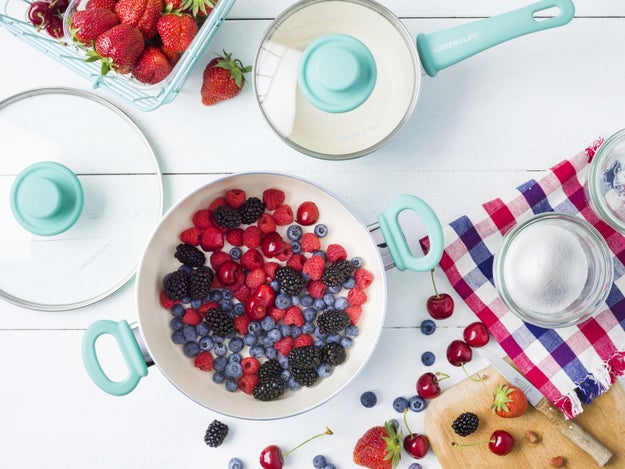 Aluminum ceramic-coated cookware sets are also a good choice for anyone in need of easy-to-clean, stain-resistant, non-stick cookware.