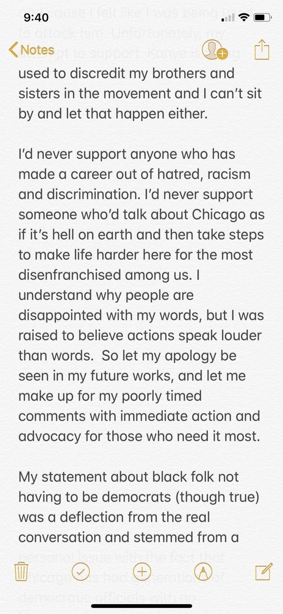 He went on to make it clear that he does not personally cosign Trump — "someone who'd talk about Chicago as if it's hell on Earth." Chance said he understands why his fans are upset with him over his initial tweets, and he vowed to take "action" from this point on.