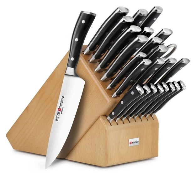 A 26-piece knife set so you can put your money where your mouth is on the reg. Or something along those lines.