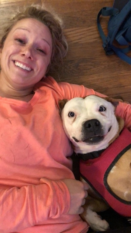 This pup who ~just might~ be winning over her foster parents!