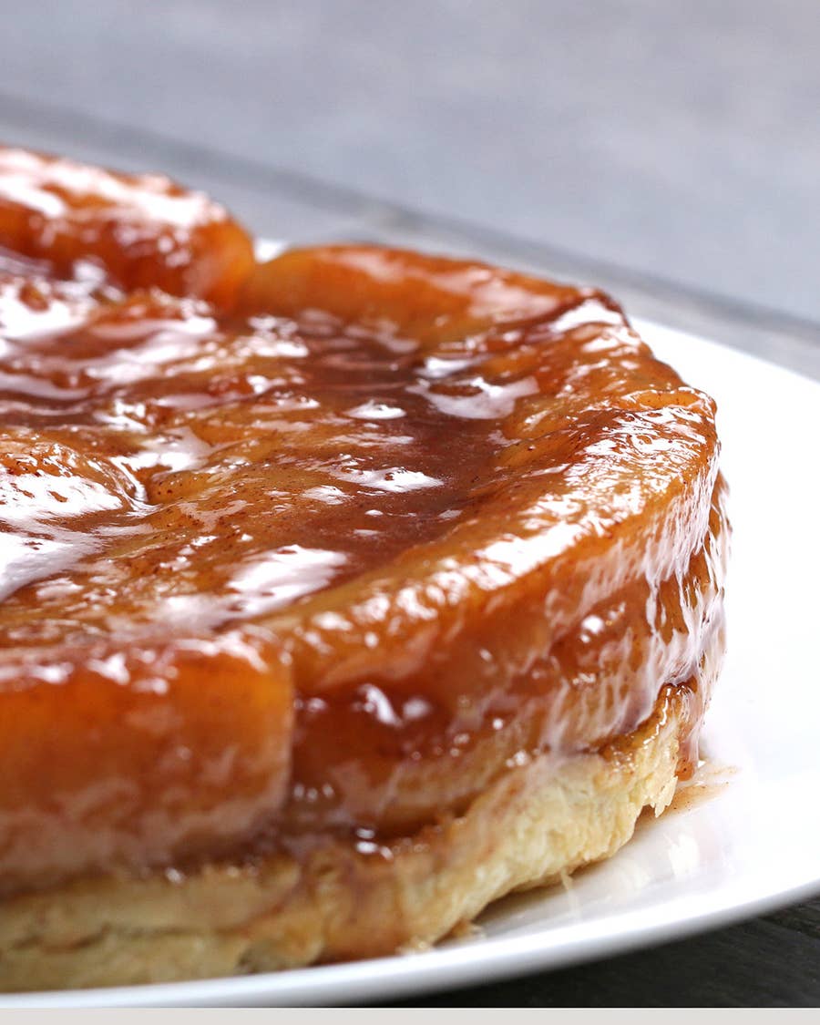 パイシートで簡単 キャラメルバナナのアップサイドダウンタルト