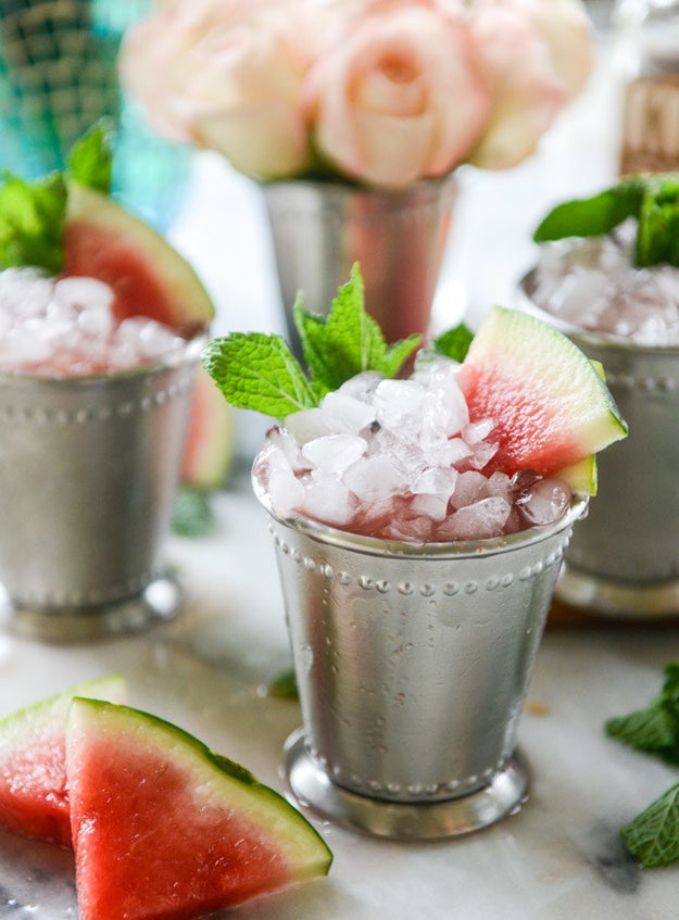 Fresh Watermelon Mint Juleps