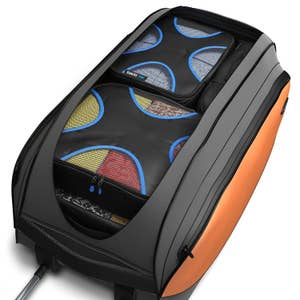 cubes packed neatly into suitcase