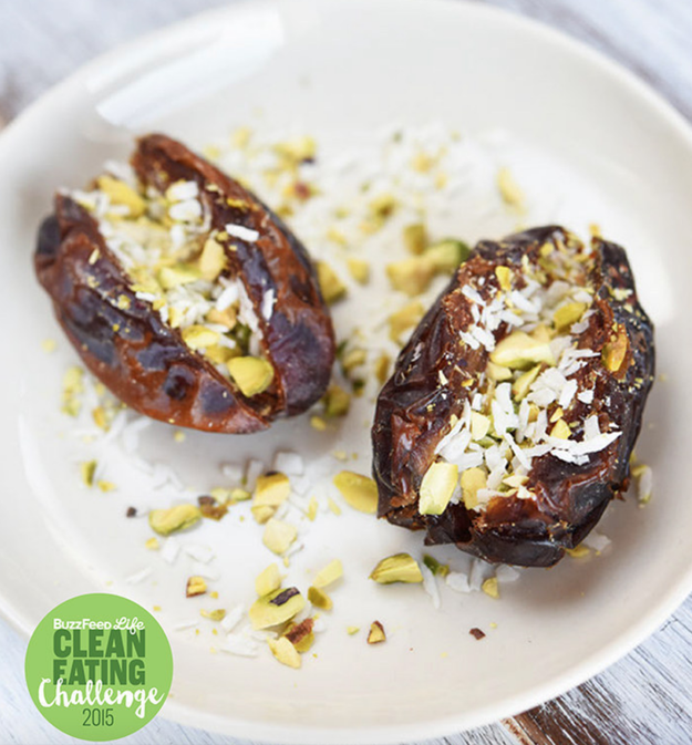 Coconut and Pistachio-Stuffed Dates