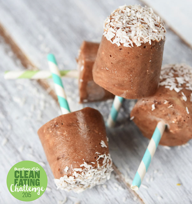 Banana, Chocolate, and Coconut Popsicles