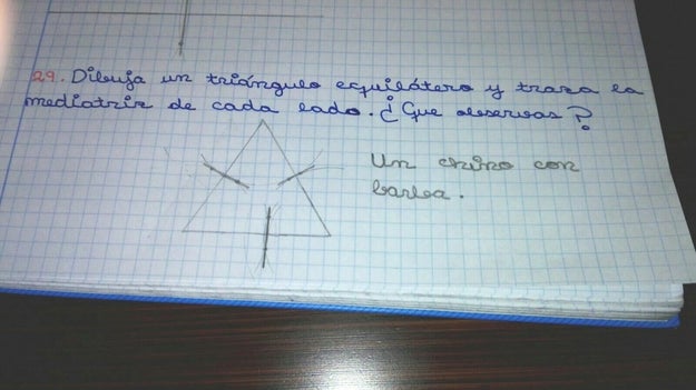 Este niño que en lugar de dar una respuesta a un test de mates te la da a un test de Rorschach.