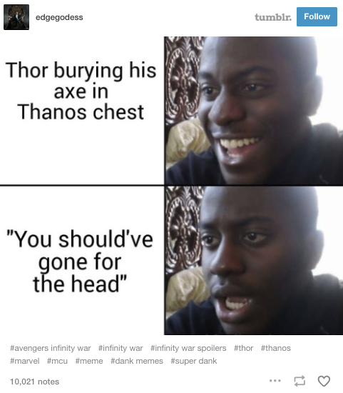 How we all felt when Thanos said that line.