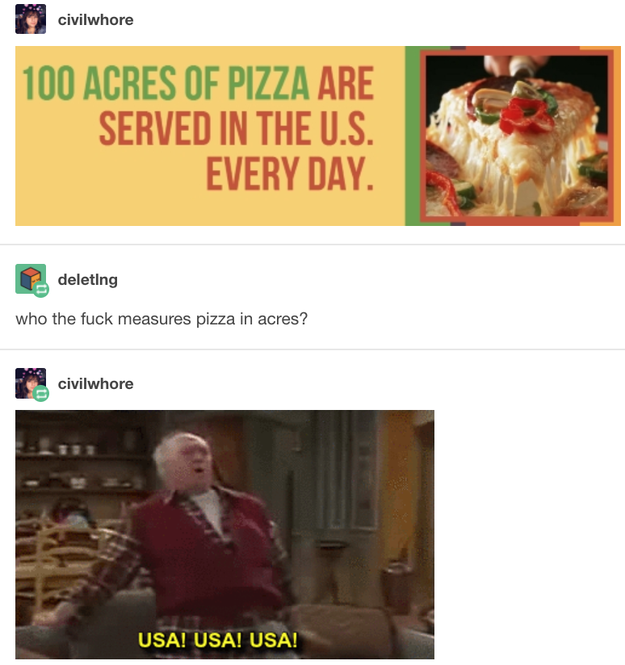 On pizza:
