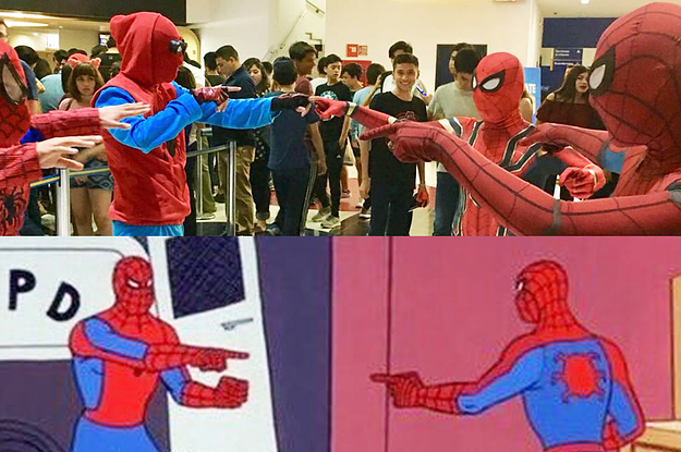 Estos fans recrearon el meme de Spider-Man en una función de 'Infinity War'  y fue tan épico como la peli