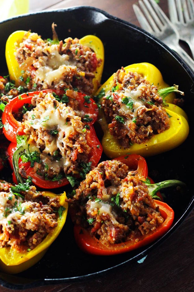 Quinoa and Beef Stuffed Peppers