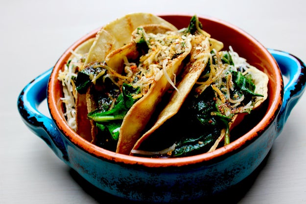 Sautéed Spinach Tacos