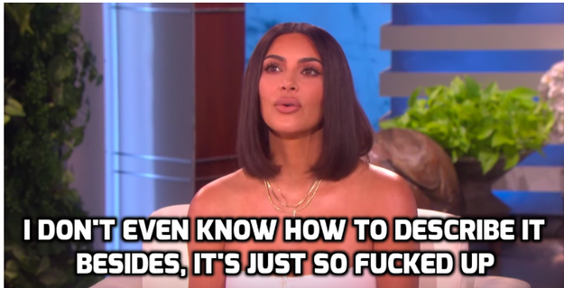 Well, Kim has gone and thrown a curveball today by appearing on The Ellen Show and giving her opinion on the situation. And boy, was she direct.