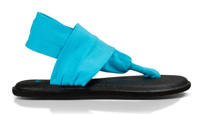 Sanuk, Shoes, Sanuk Yoga Mat Sling Flip Flop Thong Sandals Size 7  Turquoise Eu 38