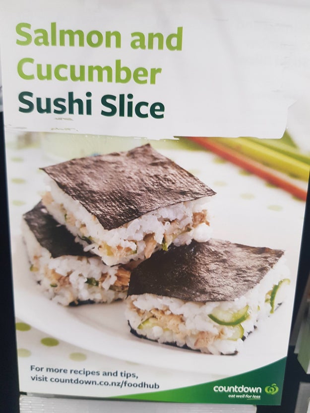 This "sushi slice" which looks impossible to eat neatly.