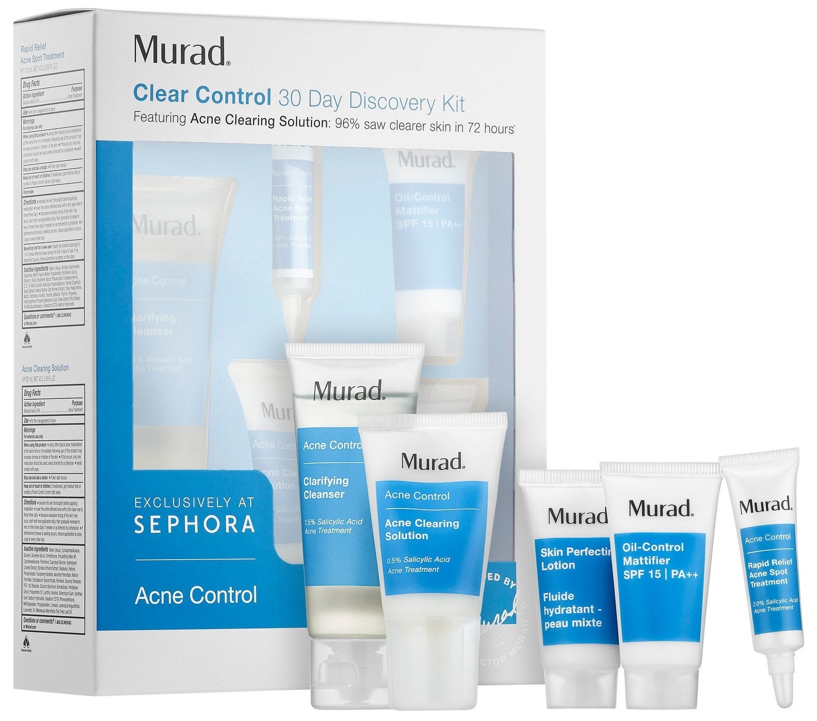 Acne Discovery Kit. Аналог Murad Anti acne. Oil Control acne. Acne Control Oil and Pore Control Mattifier broad Spectrum SPF 45 | pa++++ Murad. Clear control