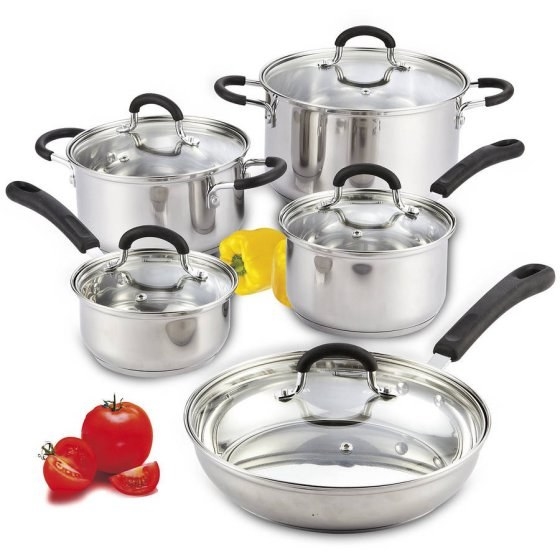 But don't have to drop $300 bucks for good quality cookware. Give this 10-piece stainless steel cookware set (with encapsulated bottoms) a whirl for under $60!