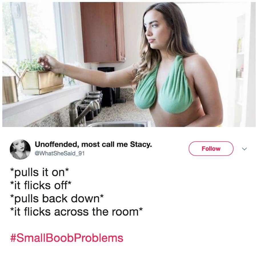 BuzzFeed on X: 26 struggles only people with small frames and big boobs  will find funny   / X