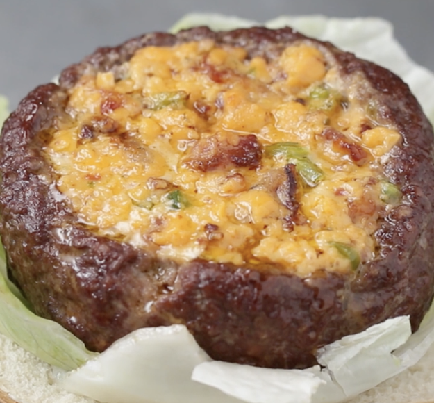 This burger bowl that's inviting you to bathe in its cheesy lagoon: