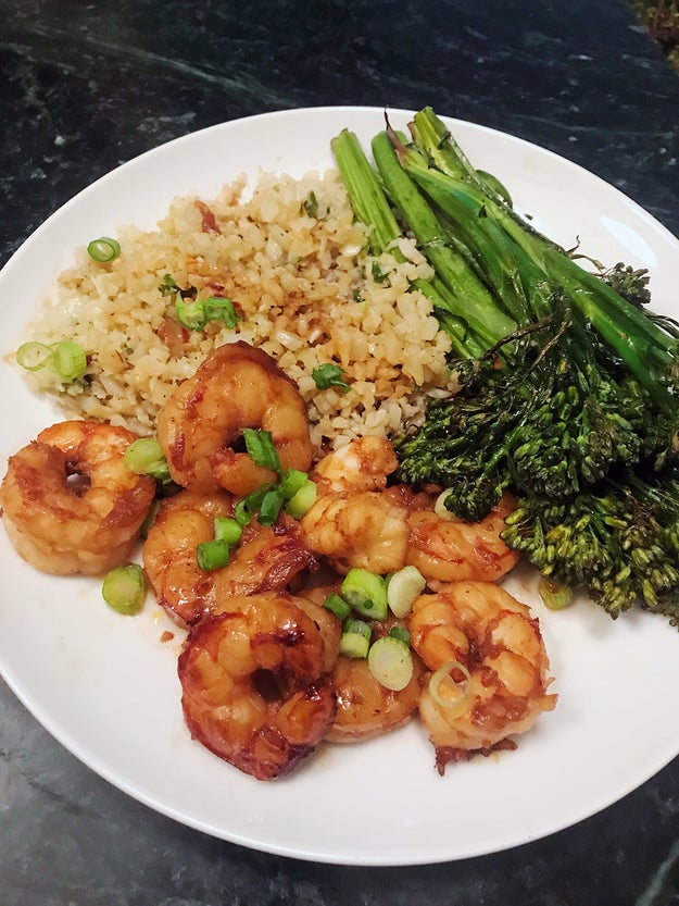 Honey Garlic Shrimp With Cauliflower Rice