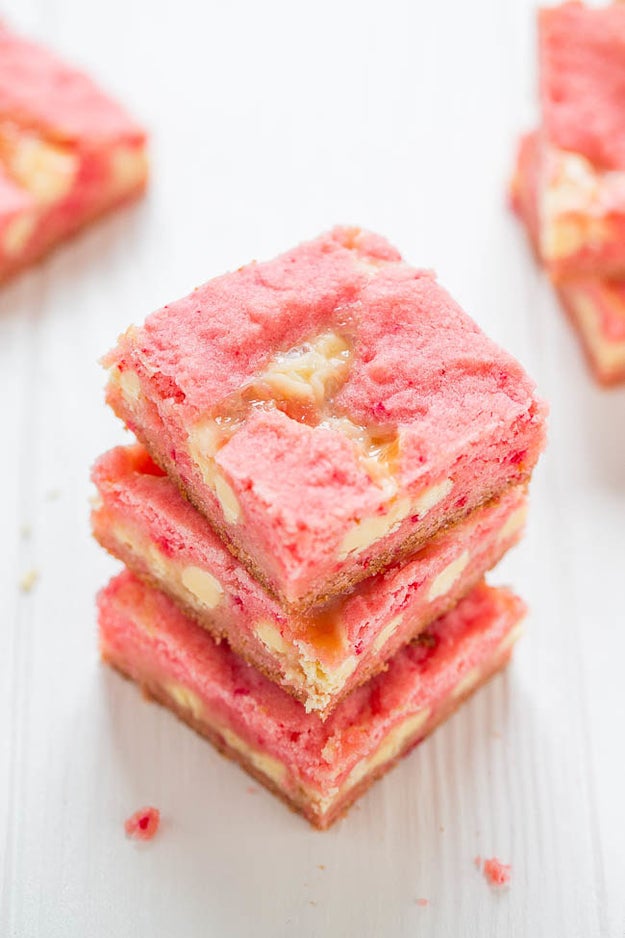 Strawberry White Chocolate Gooey Bars