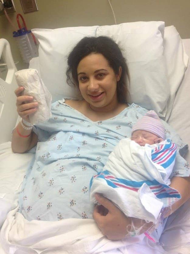 "Me after 72 hours of induced labor and nine months hyperemesis gravidarum (non-stop morning sickness). I demanded a California burrito as a push present. Because I could finally eat again."—kellyanne2626