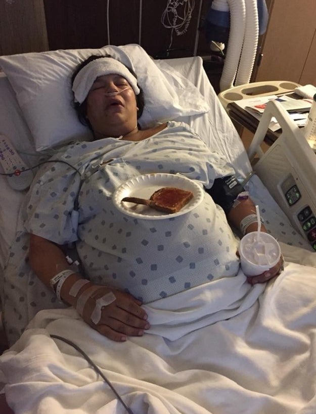 "This was taken about six hours after delivering my twins via C-section. I was flown away from my boys to another hospital after severe complications from 90% blood loss and almost losing my uterus and my life. I met my boys three days later. If anyone still thinks a cesarean is the 'easy way out' think again. Nothing was easy about this. I am currently four months postpartum and I’m still recovering."—belindajeans