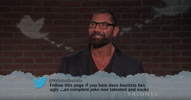 Here's Dave Bautista, aka Drax, aka an complete joke.