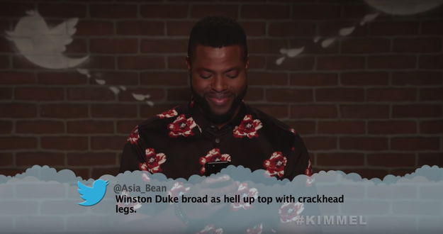 Here's Winston Duke, aka M'Baku, learning that he may have skipped leg day one too many times.