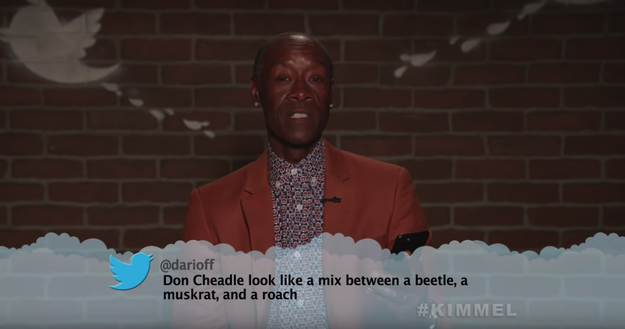 Here's Don Cheadle, aka War Machine, receiving his results for the Which Bug Are You? BuzzFeed quiz.