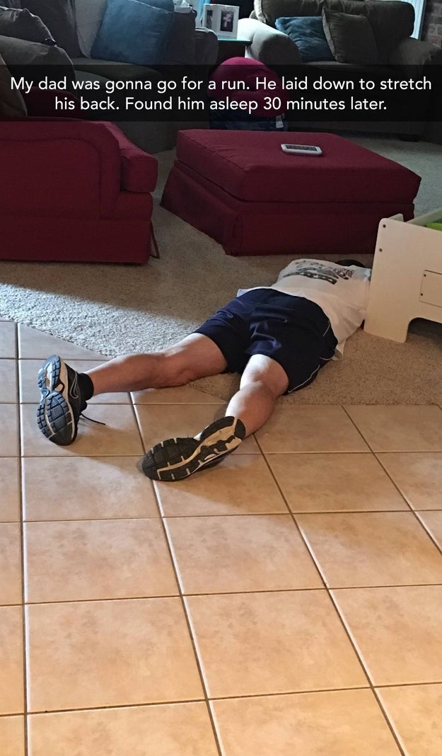 This dad who finished his exercise a little early.