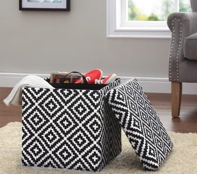 And they'll never know the adorable stool they're sitting on is housing all your crap. Mwahahaha!Get it from Walmart for $16.84 (available in six colors and prints).