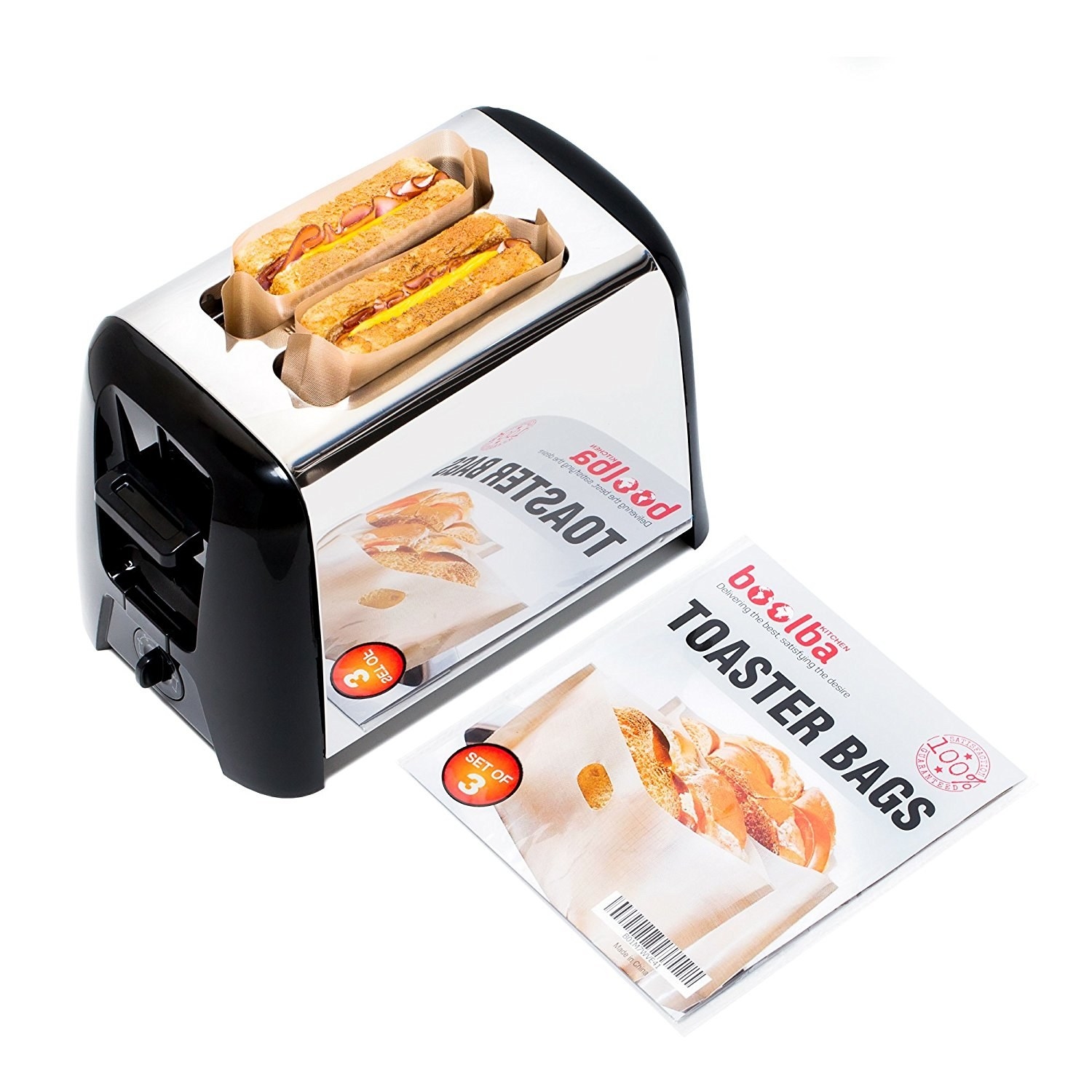 grilled cheeses in bags in a toaster