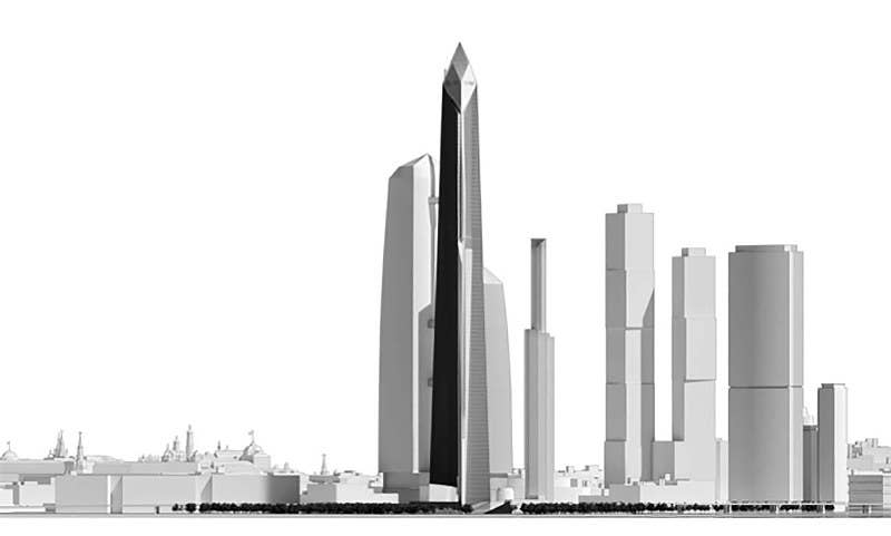 An architectural rendering of the proposed Trump Tower in Moscow.