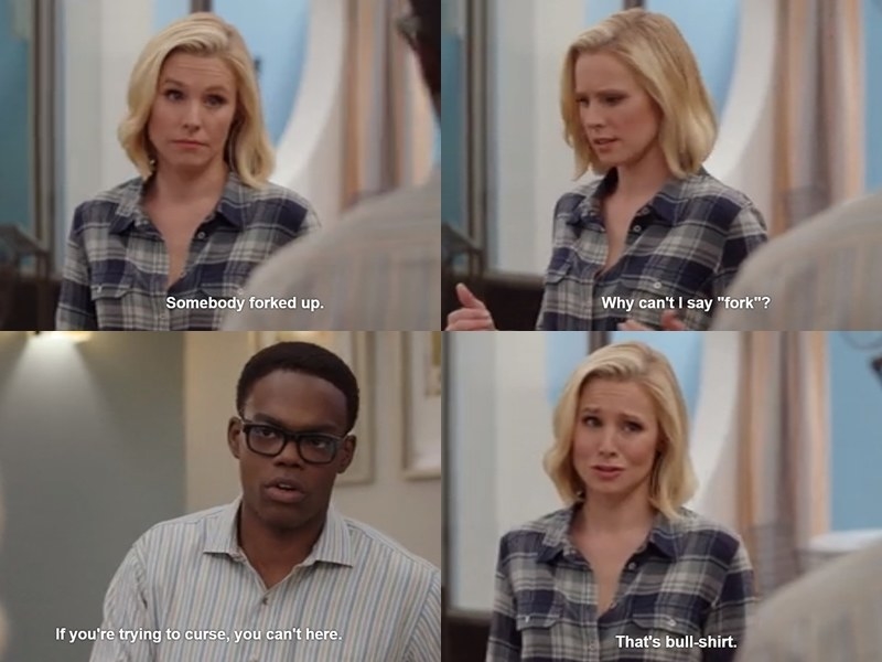 Eleanor discovering she can&#x27;t curse in the good place