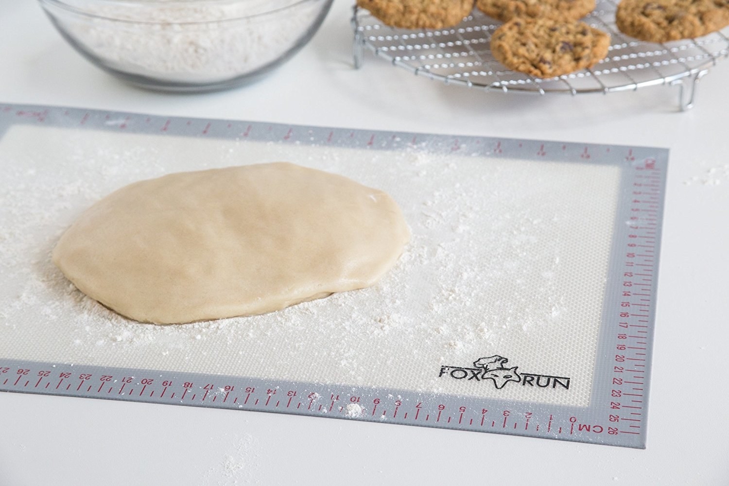 a lump of dough on the baking mat