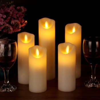 The five candles of different sizes
