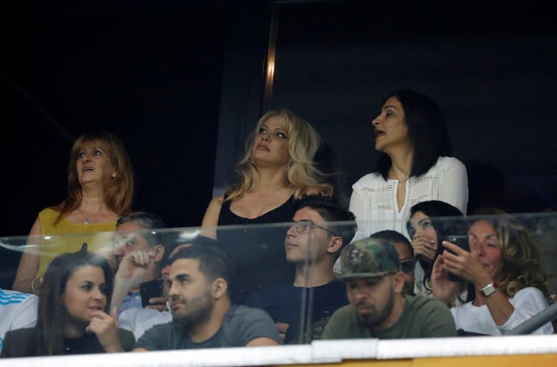 Here she is at one of Rami's games just last month. People were a bit confused about the status of Anderson's relationship with Assange.