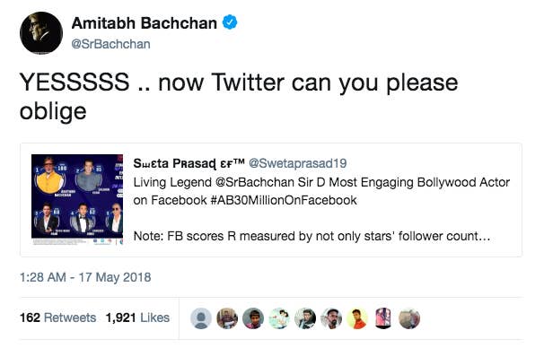 Amitabh Bachchan Is Weirdly Obsessed With His Twitter Followers Not Increasing But Like Why After losing followers in the twitter sweep, amitabh bachchan fell to number 2 in popularity in india. amitabh bachchan is weirdly obsessed