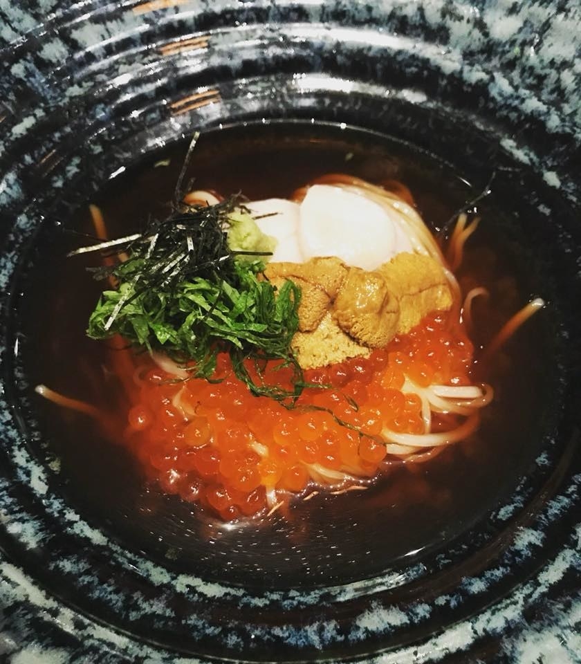 Another standout is the Uni Ikura Hotate Udon from the cold noodle menu, which is recommended with thin noodles. As the name suggests, this udon is topped with generous amount of creamy uni, ikura, and fresh scallop with shiso and seaweed in dashi soy broth.