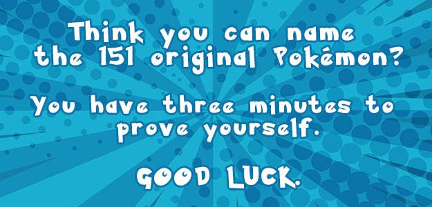 Can You Name All 151 Original Pokemon