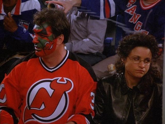 Seinfeld' actor painted his face for Devils game