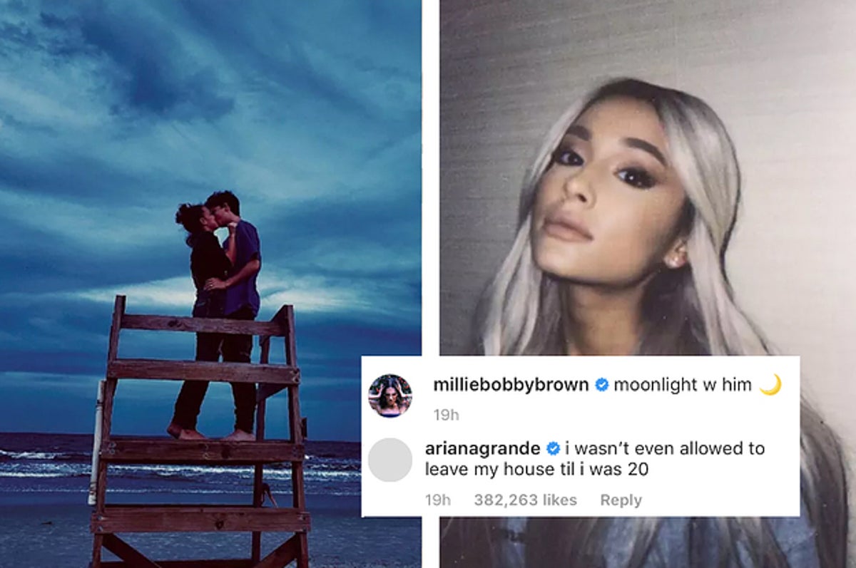 Ariana Grande Brown Hair Porn - Ariana Grande's Reaction To Millie Bobby Brown's Instagram Will Make You  Say \