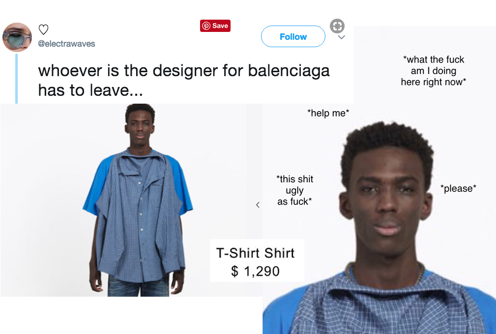 People Confused By Balenciaga's Expensive Shirt That Has Another Shirt Stuck To