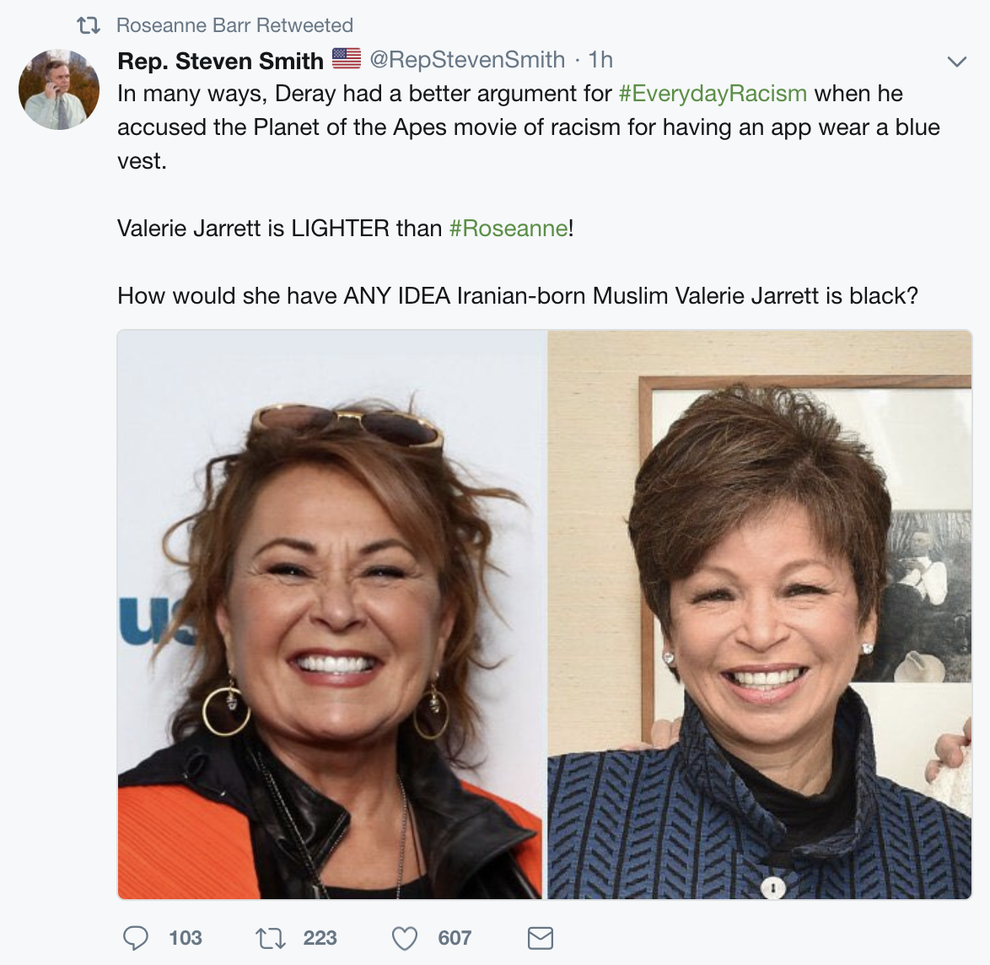 Roseanne Publicly Apologized To Valerie Jarrett While Sharing