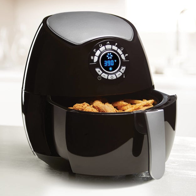 An air fryer to give your meals a nice crunch without adding oil or complicated steps — just plug in your digits on its easy-to-use touch panel.