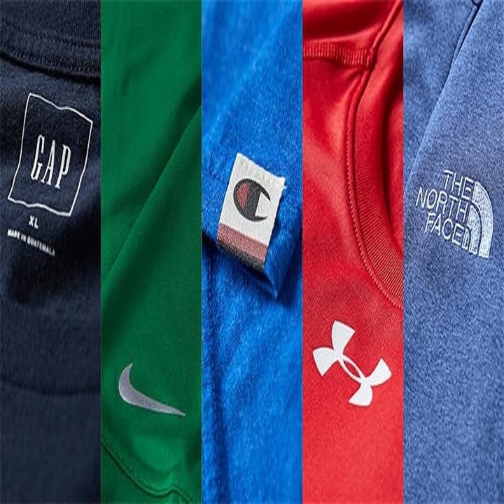 Shirts in a variety of brands and colors