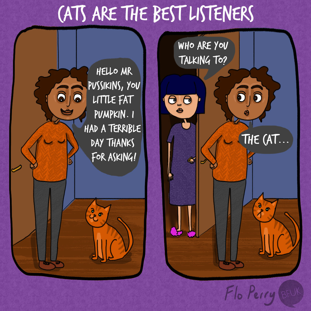 person talking to a cat