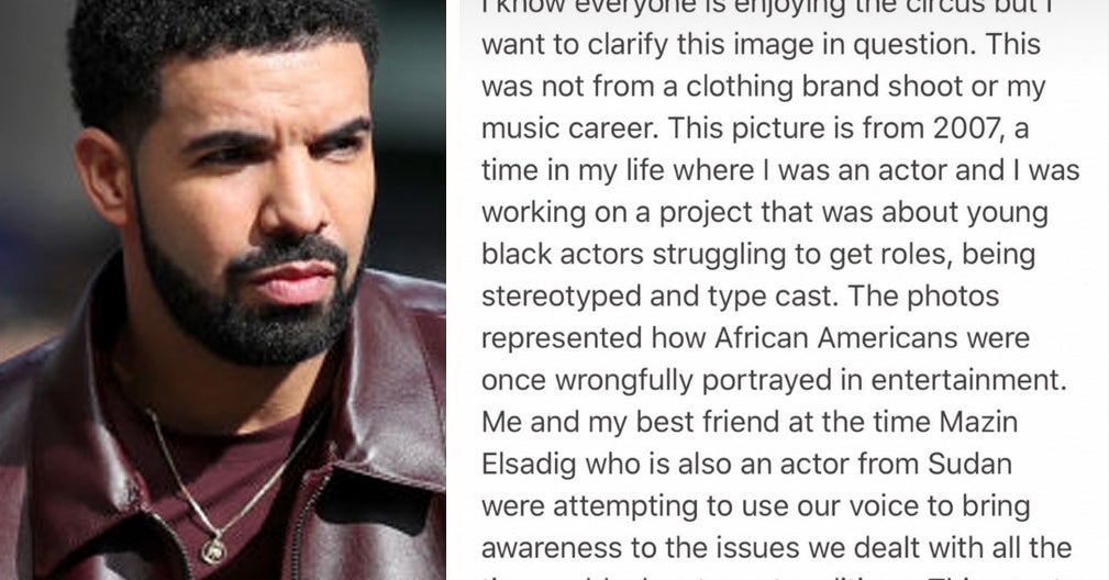 Drake Says Photos Of Him In Blackface Were Commentary On How Black Actors Get Stereotyped And Type Cast